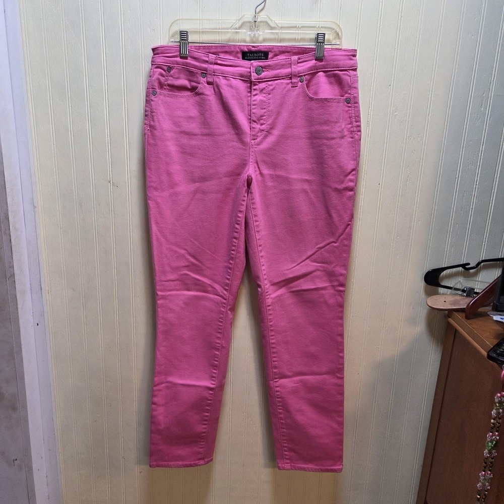 Talbots Flawless Five-Pocket Jeans Womens 10 Pink Slim Ankle Stretch Denim